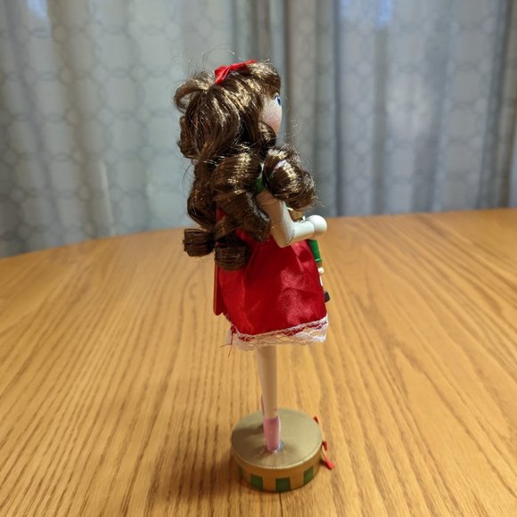 Clara Nutcracker in Red Satin and Green 10 Inch - Picture 3 of 4